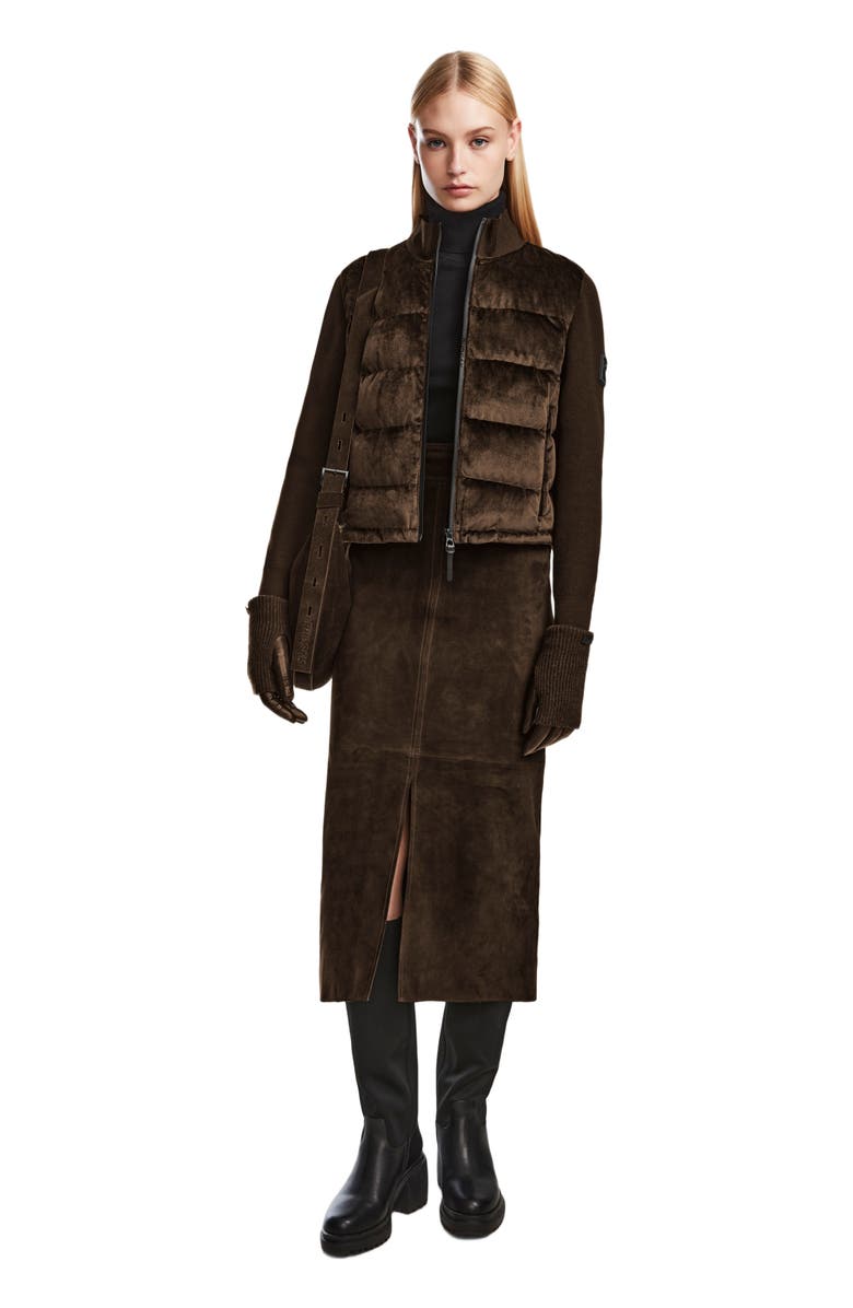 Rudsak CAMILLE V WOMEN'S VELVET HYBRID KNIT & LIGHT DOWN JACKET, Alternate, color, 