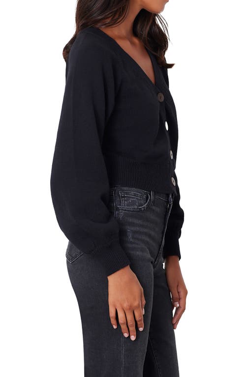 Paneros Clothing Greta Cropped Cotton Cardigan In Black
