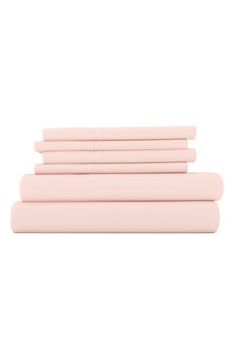 Premium Ultra Soft 6 Piece Microfiber Solid Sheet Set
