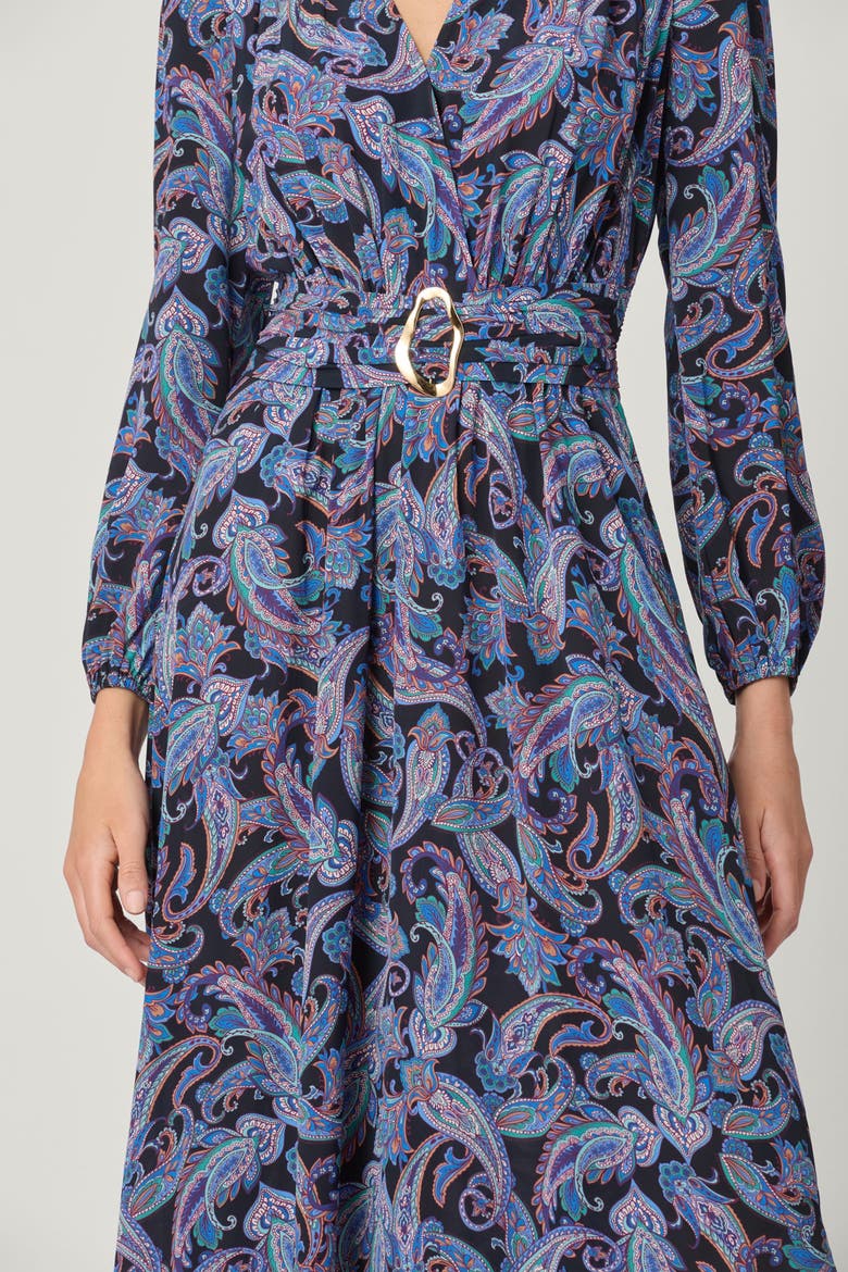 Kendall Chateau Paisley Dress, Alternate, color, Violet Multi
