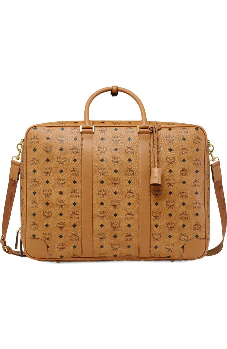 MCM Ottomar Suitcase in Visetos, Main, color, Cognac