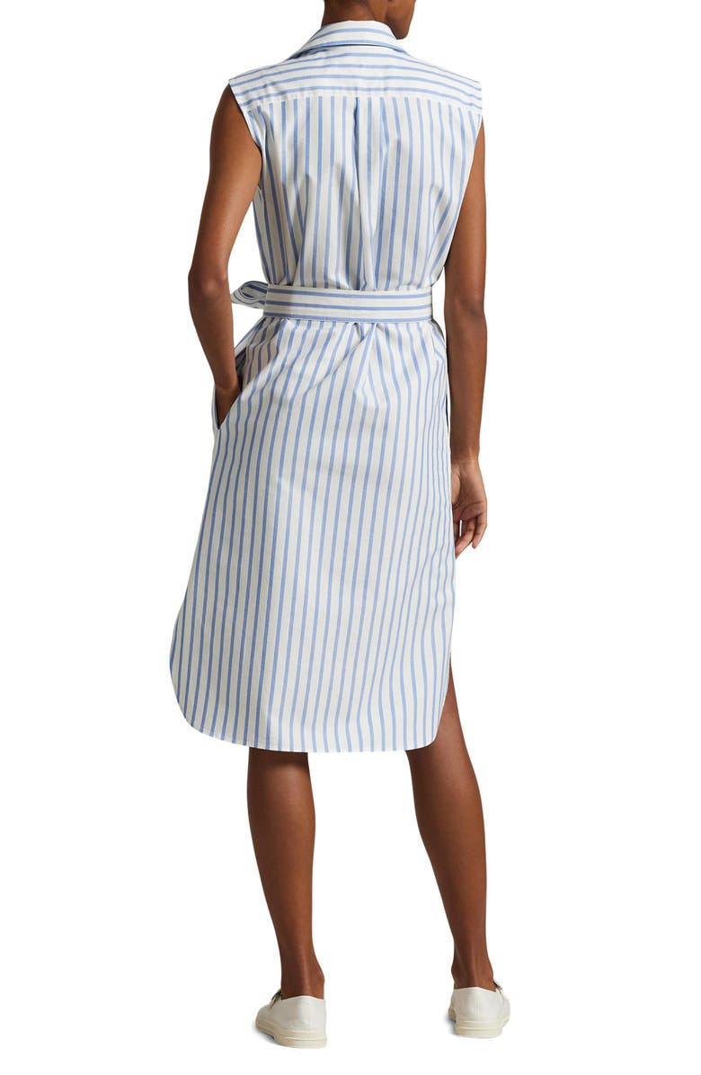 Polo Ralph Lauren Sleeveless Stripe Cotton Shirtdress, Alternate, color,