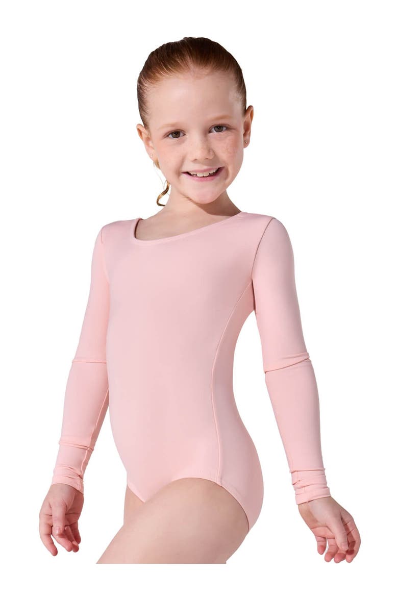 Team Basics Long Sleeve Leotard, Main, color, bright pink