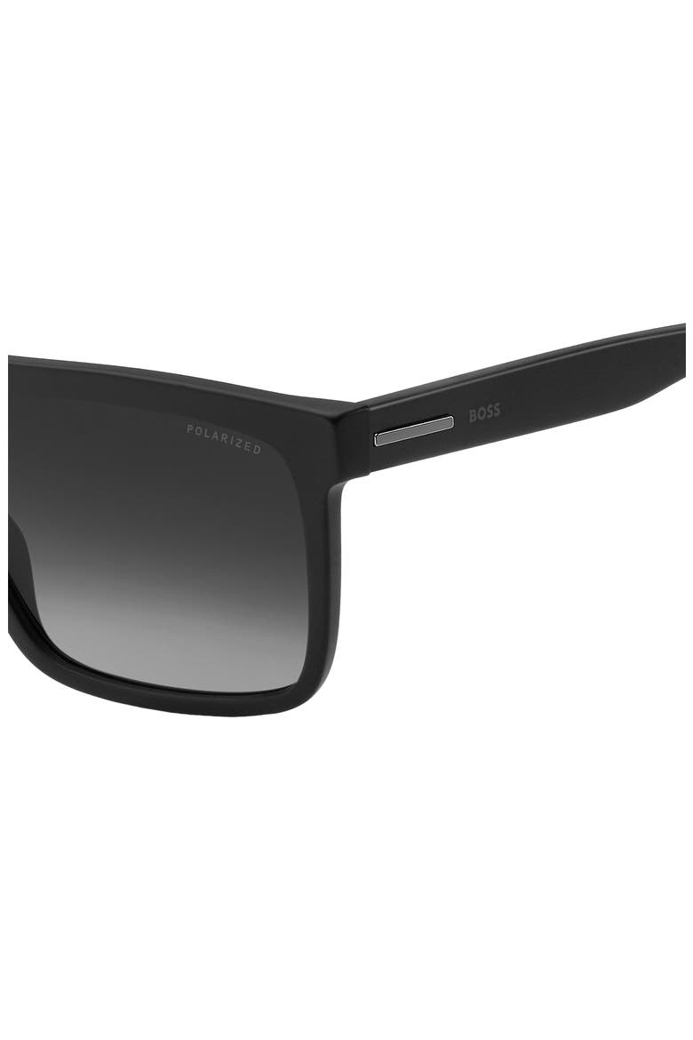59mm Polarized Rectangular Sunglasses, Alternate, color, MATTE BLACK