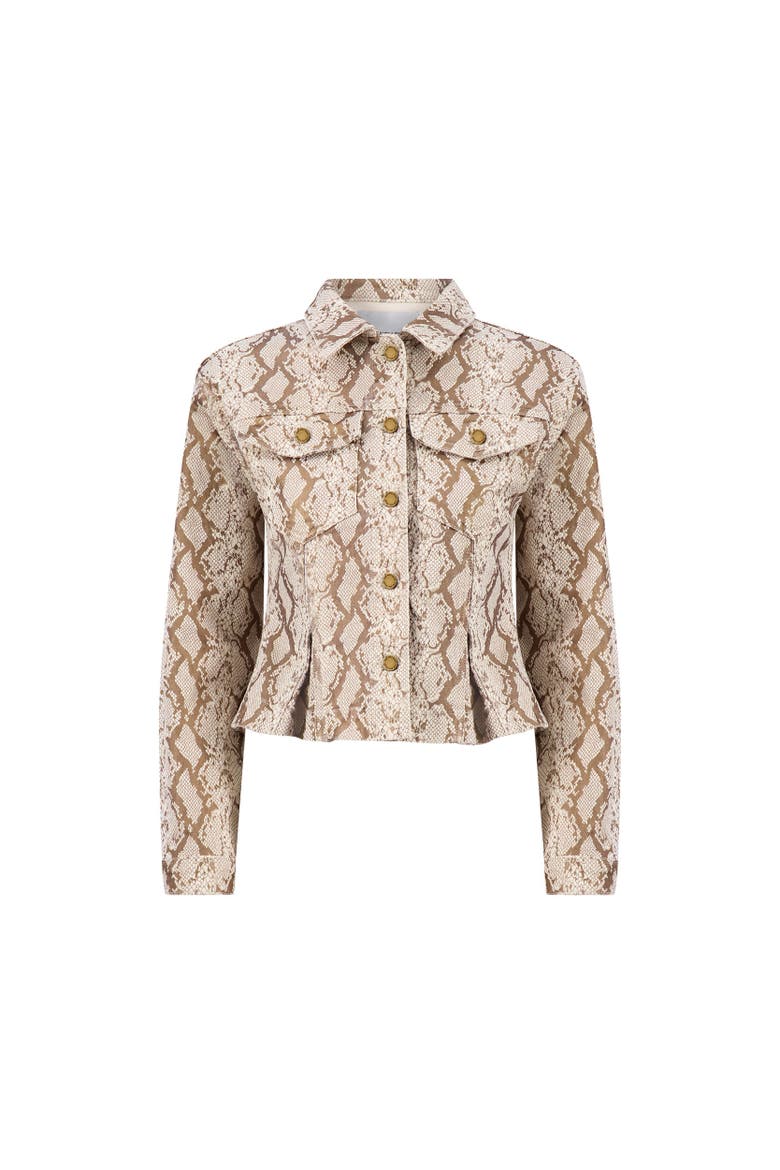 Bethanie Denim Jacket, Alternate, color, python
