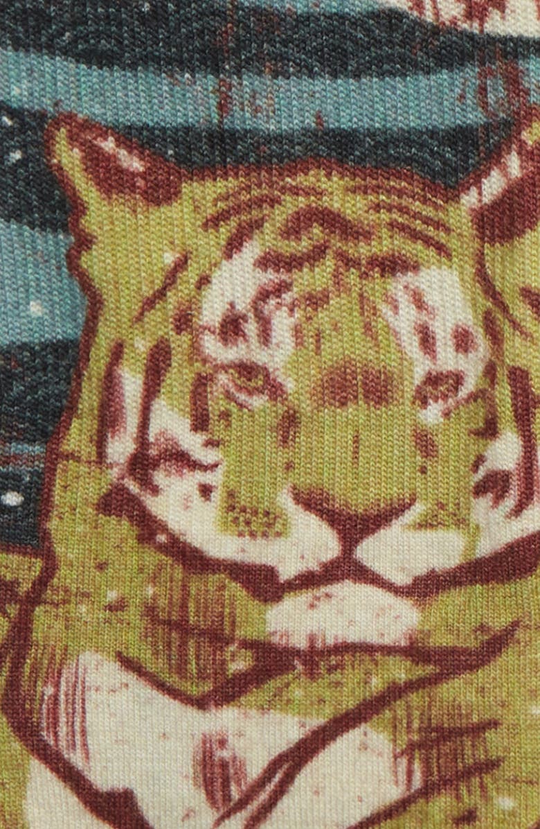 Smartwool Curated Tiger Within Socks, Alternate, color, Yellow/ Black Multi