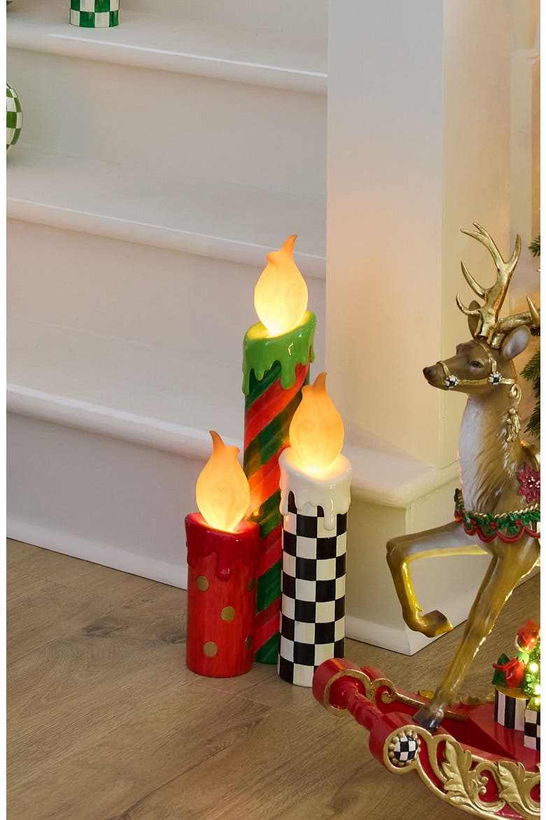 Cozy Christmas Illuminated Decorative Candles, Alternate, color, RED