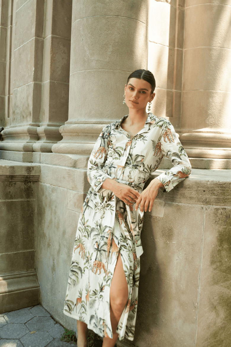 Luciana Jungle Dress White, Alternate, color, White