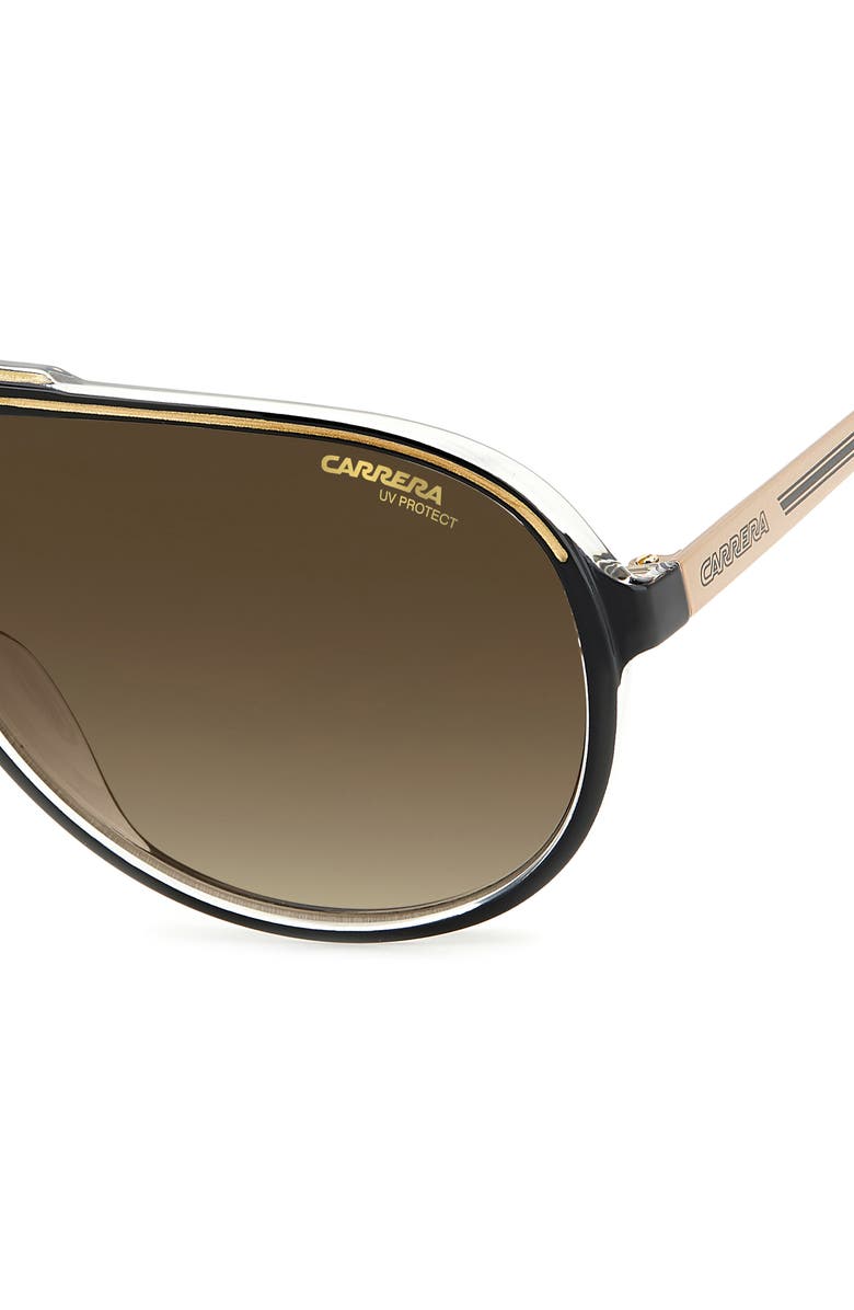 Carrera Eyewear 63mm Polarized Aviator Sunglasses, Alternate, color, Oxford