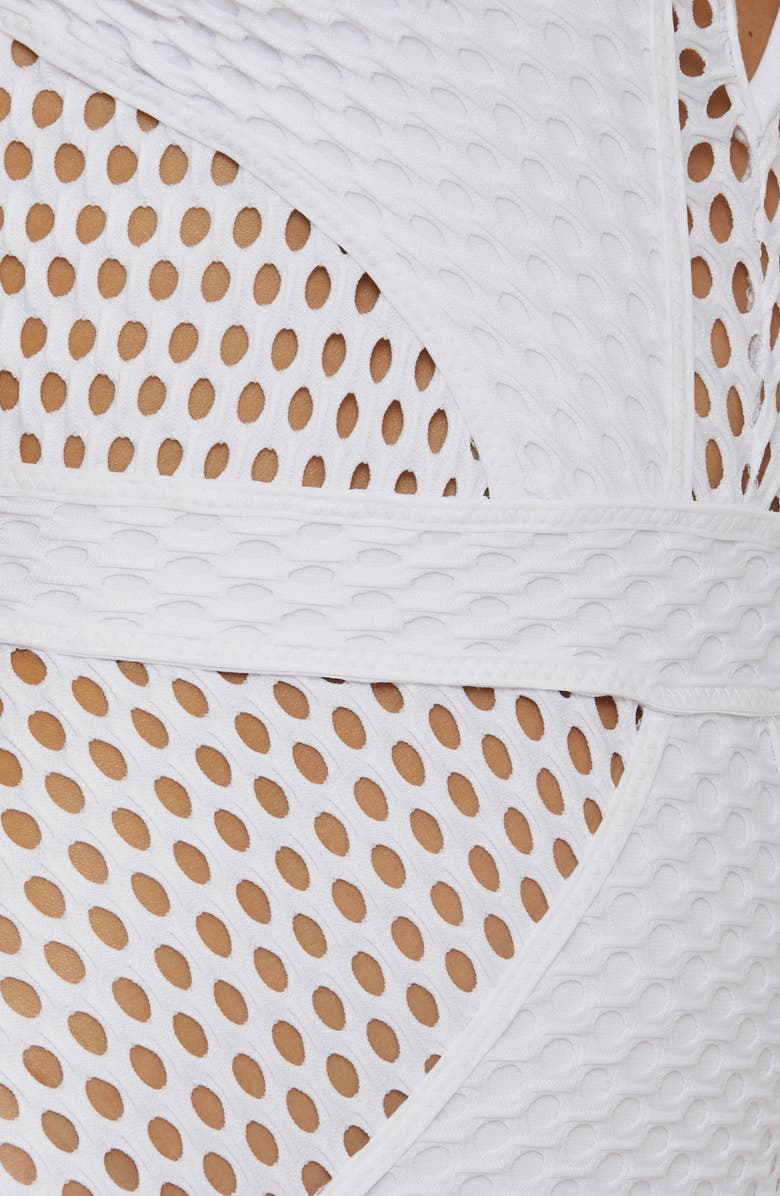 Becca Castaway Plunge One-Piece Swimsuit, Alternate, color, White