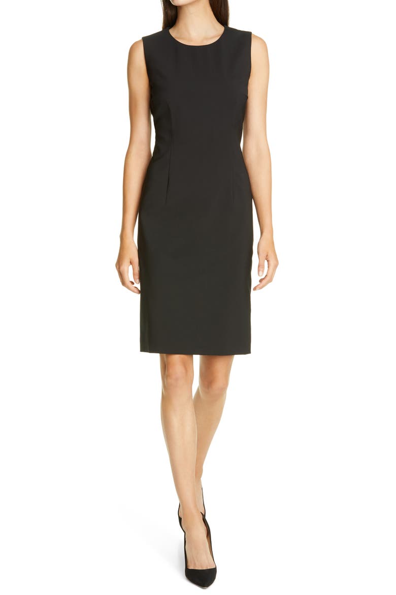 Dirusa Tropical Stretch Wool Dress, Alternate, color, BLK