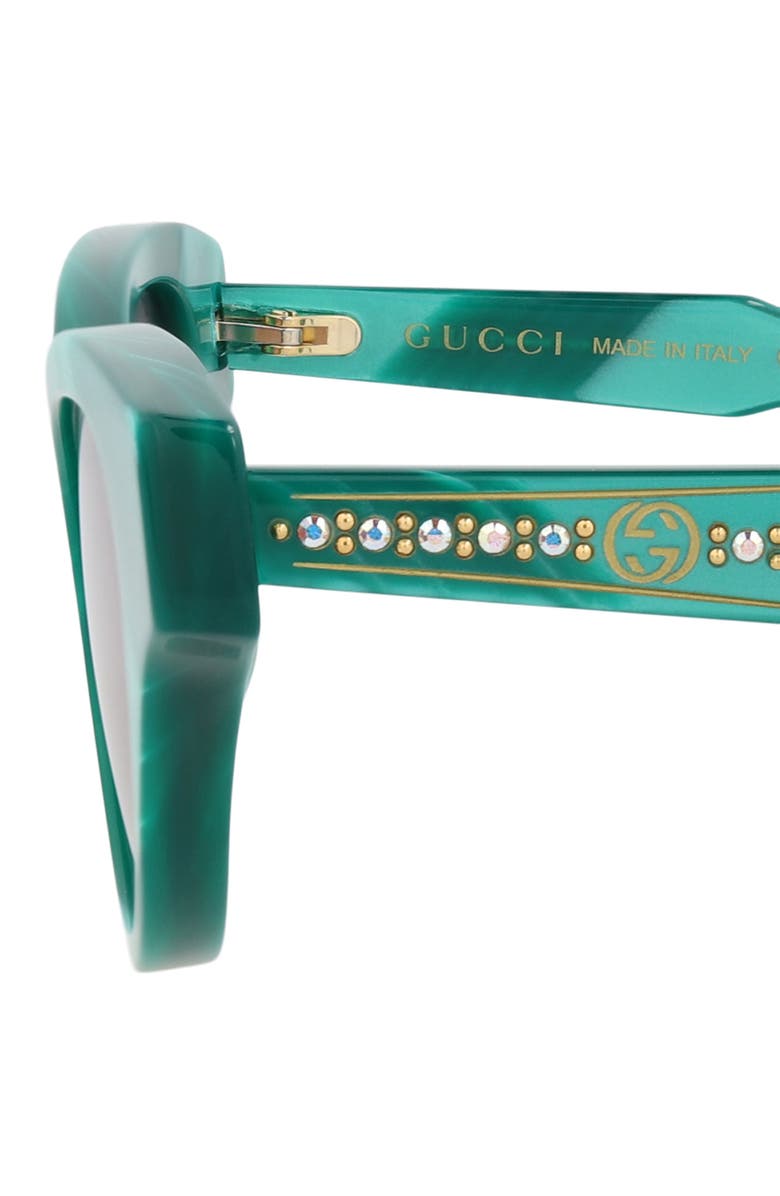 Gucci 51mm Cat Eye Sunglasses, Alternate, color, Green Green Violet