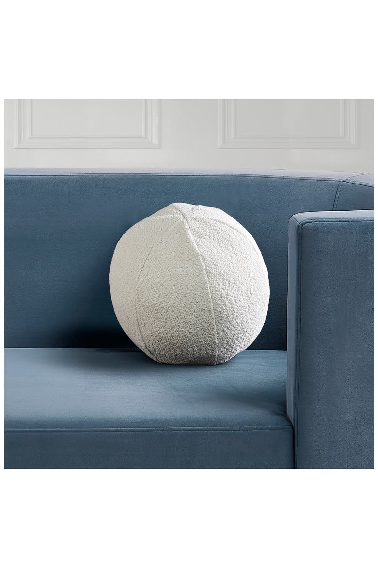 Solan Round Bouclé Pillow, Alternate, color, IVORY