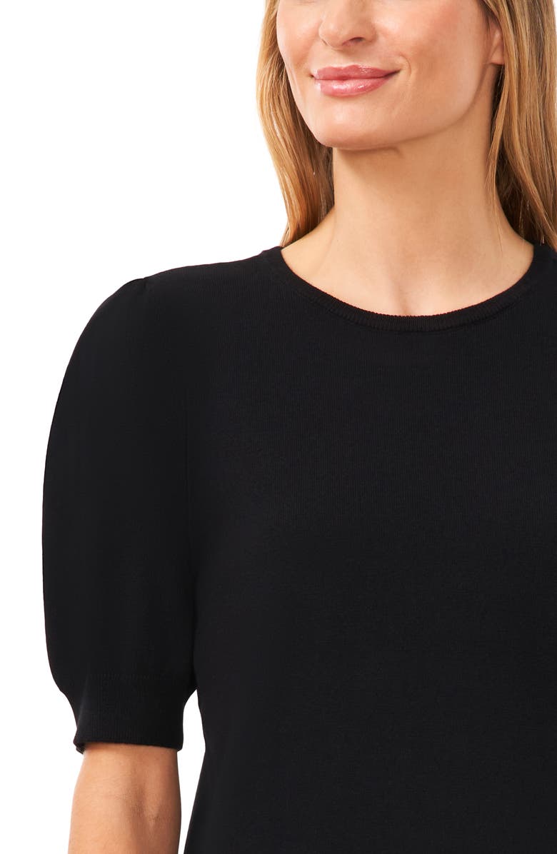 CeCe Puff Sleeve Sweater, Alternate, color, Rich Black