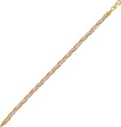 Spero London Gold Rose Gold and Silver Spiral Sterling Silver Flat Bracelet