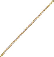 Spero London Gold Rose Gold and Silver Spiral Sterling Silver Flat Bracelet