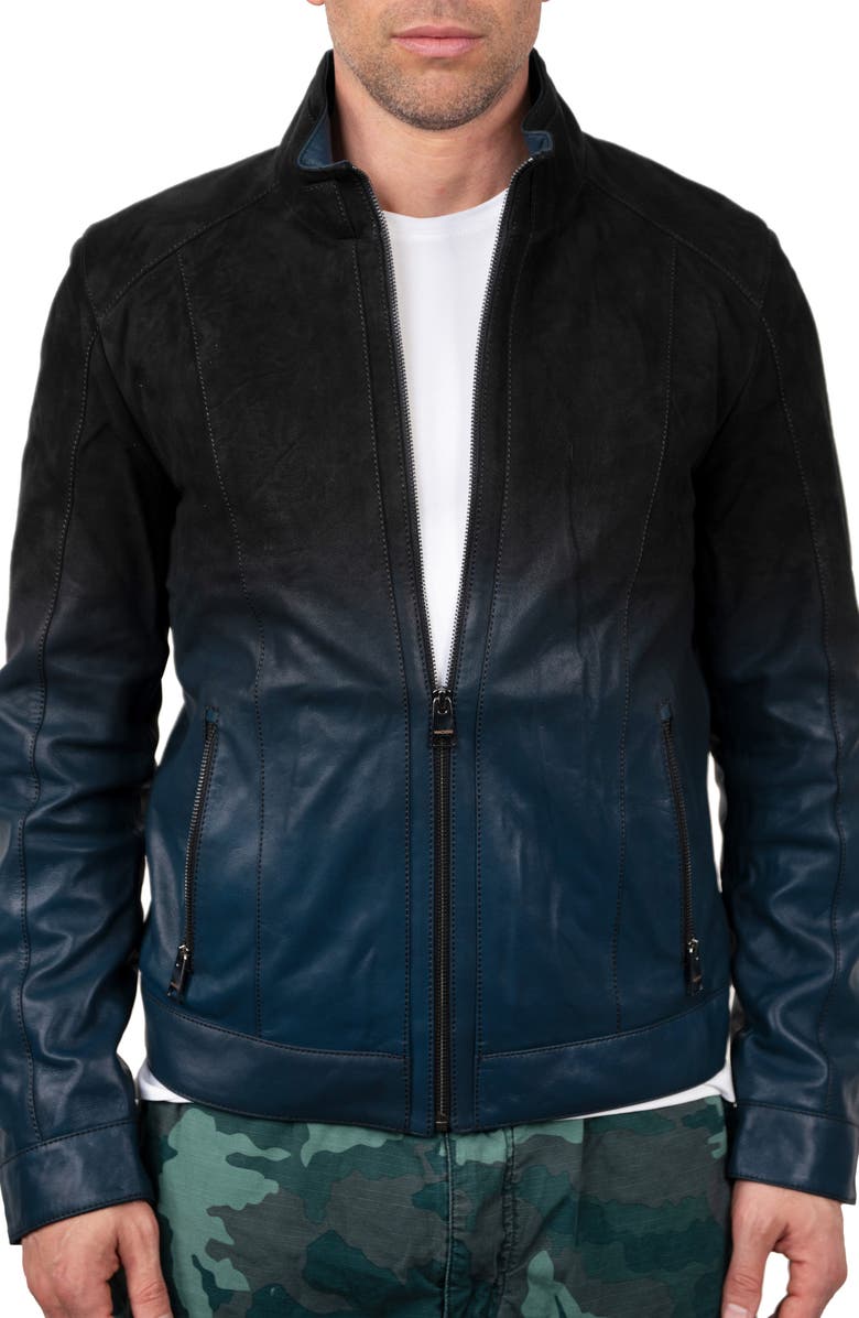 Maceoo Lambskin Leather Jacket, Alternate, color, Blue