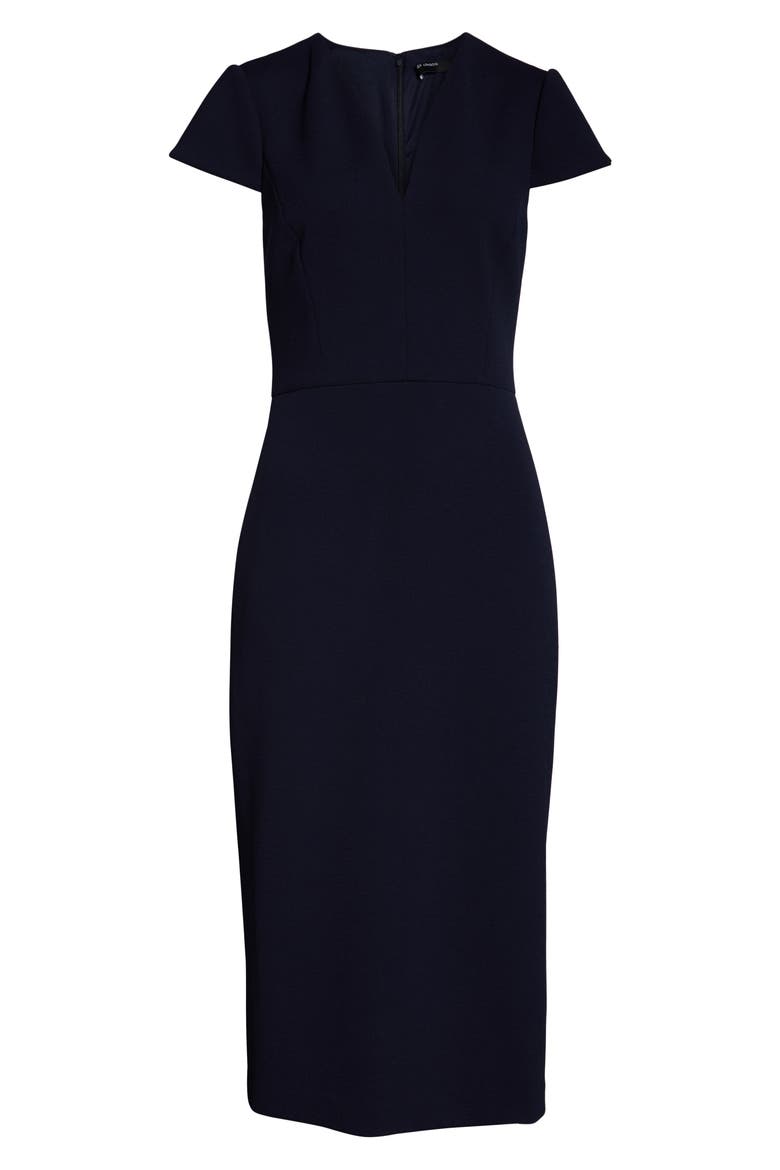 Midi Sheath Dress, Alternate, color, NAVY