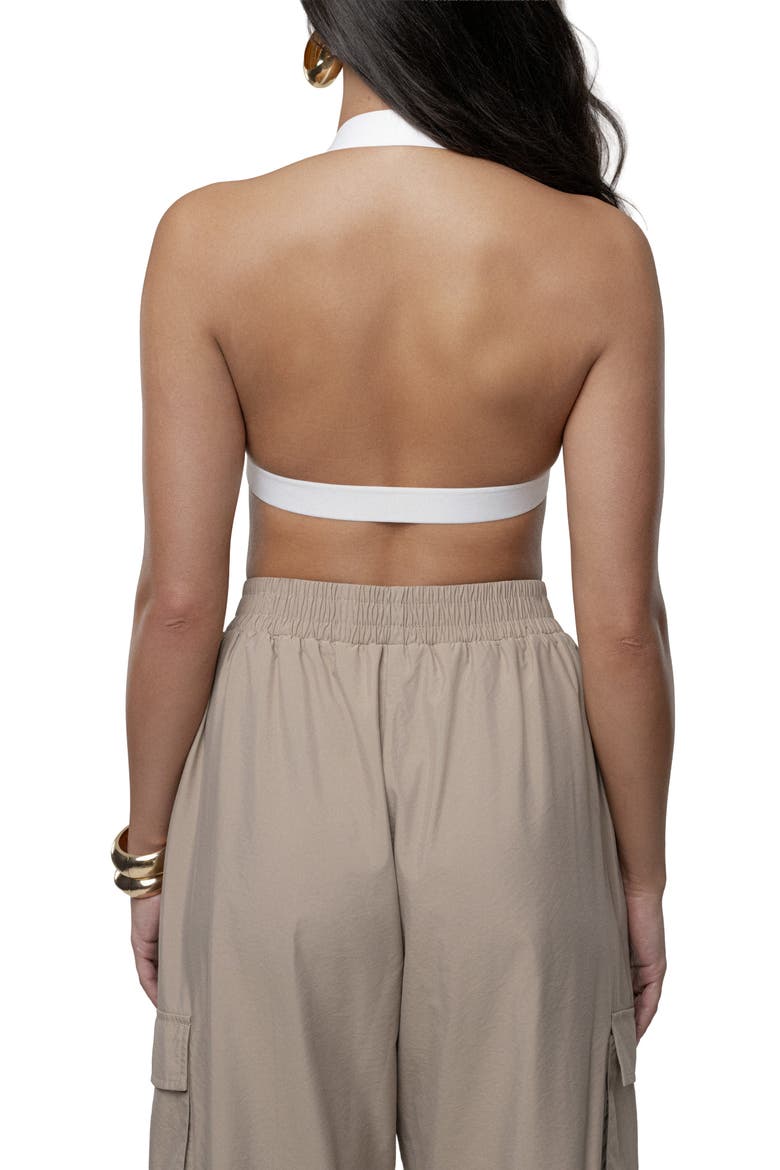 Belted Motion Halter Top, Alternate, color, Ivory