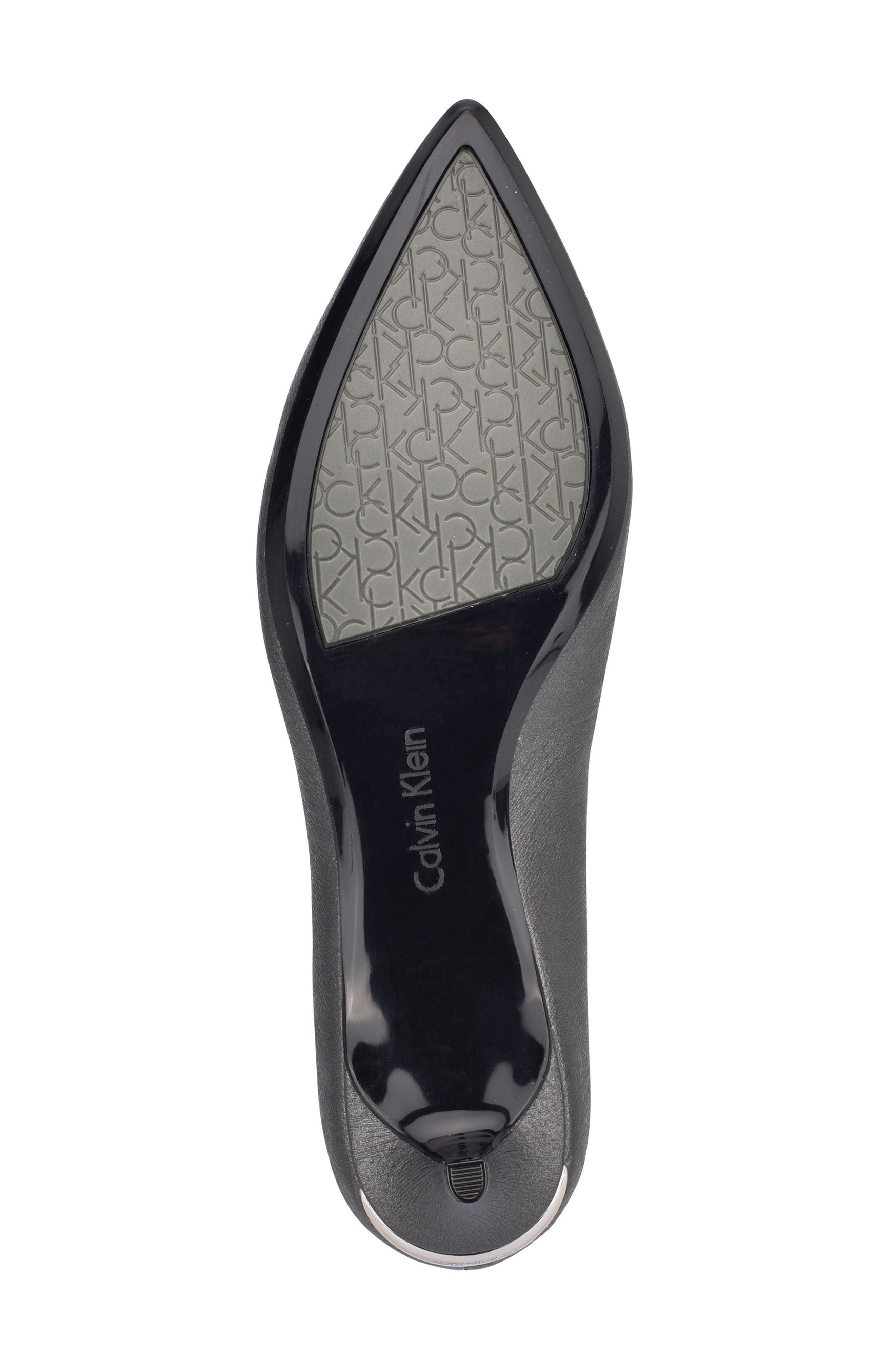 Calvin Klein Gabrianna Kitten Heel Pump, Alternate, color, Pewter Leather