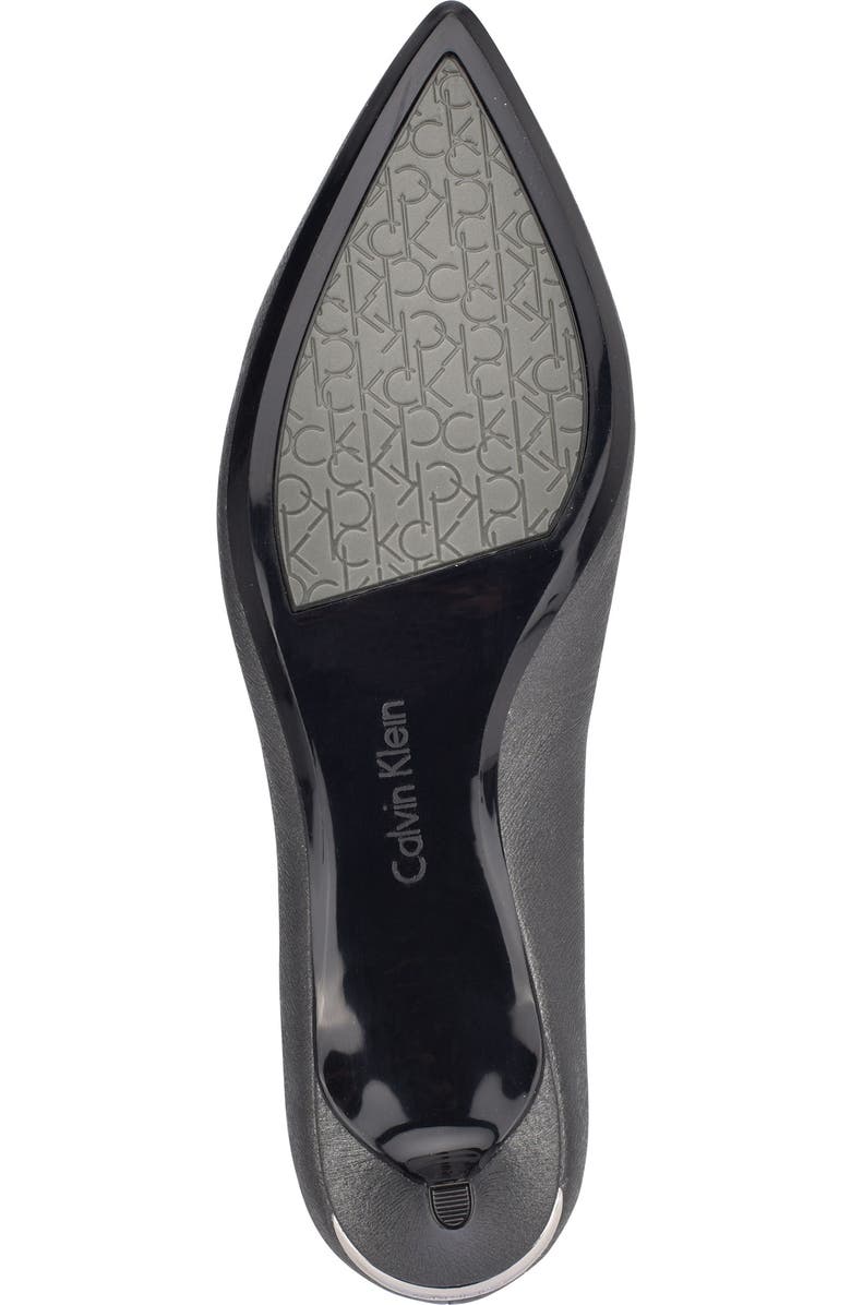 Calvin Klein Gabrianna Kitten Heel Pump, Alternate, color, Pewter Leather