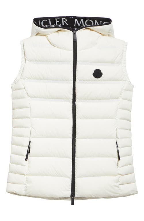 Moncler Aliterse Down Hooded Vest In Silk White