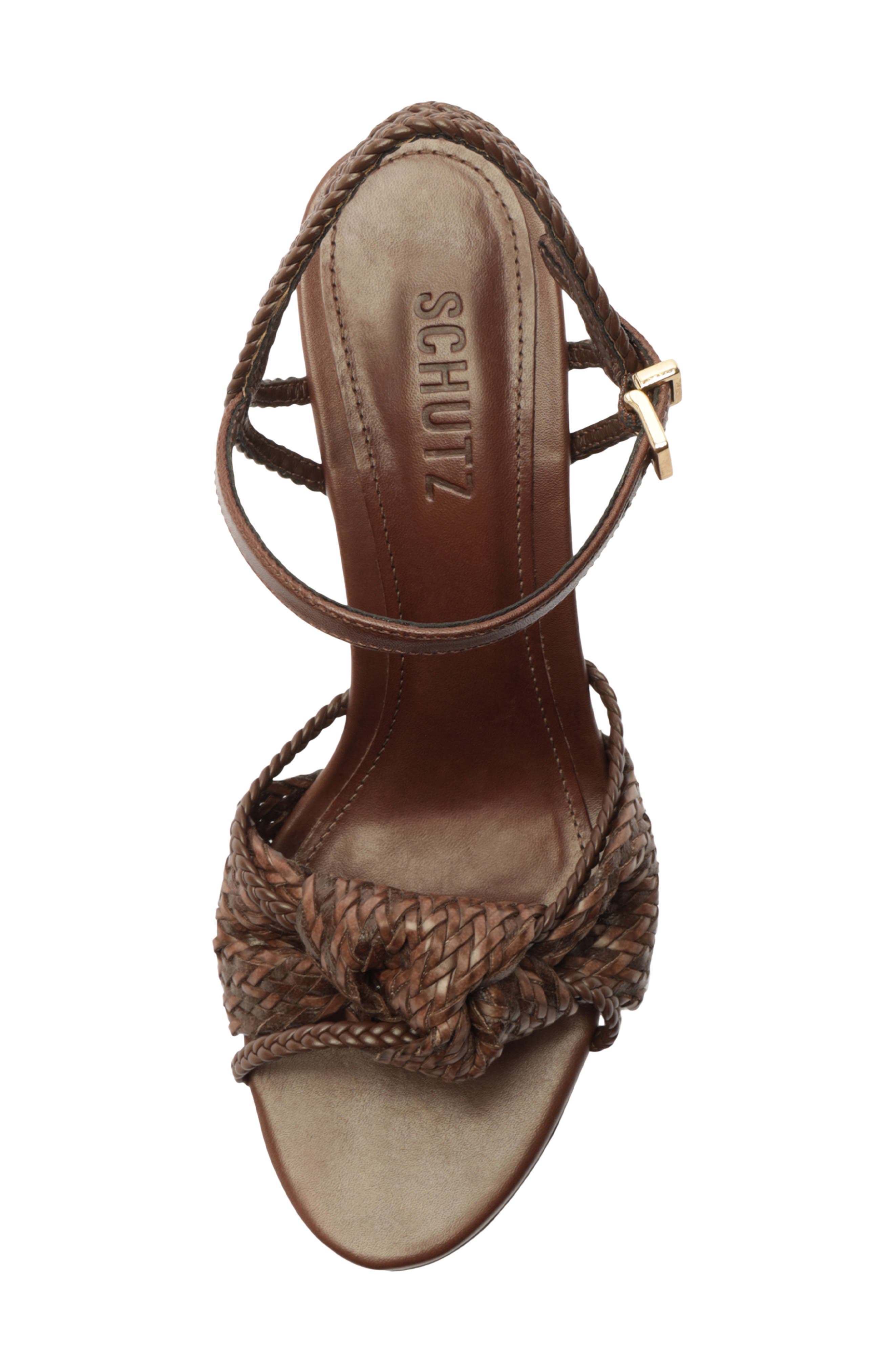Schutz Kalina Ankle Strap Platform Sandal, Alternate, color, Root Brown