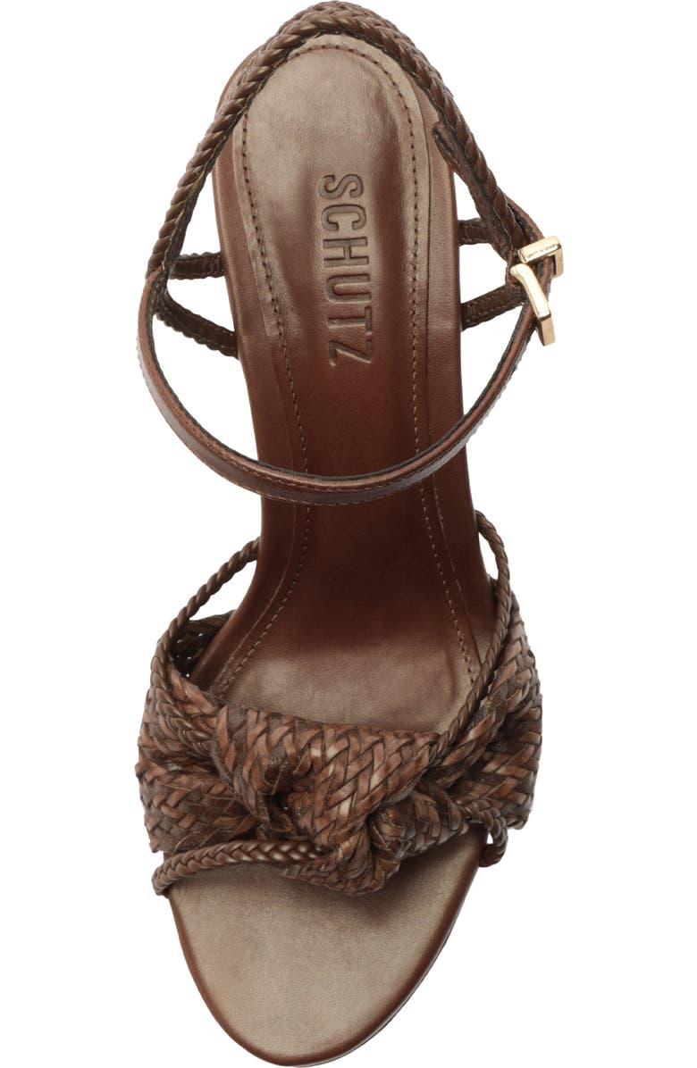 Schutz Kalina Ankle Strap Platform Sandal, Alternate, color, Root Brown