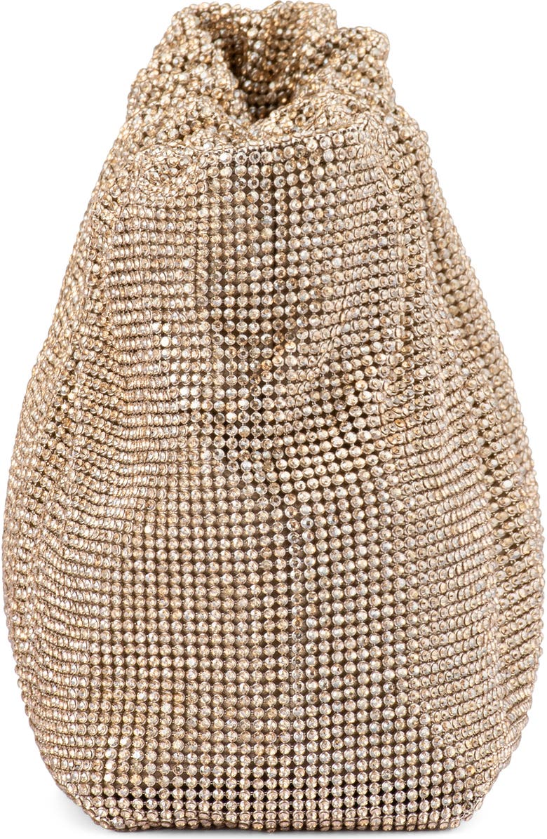Olga Berg Jessie Crystal Mesh Pouch, Alternate, color, Gold