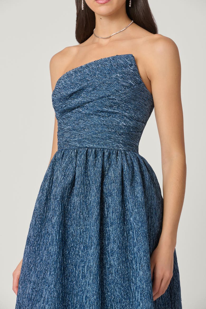 Midnight Sanders Sapphire Jacquard Dress, Alternate, color, Sapphire