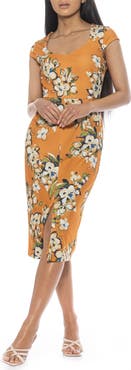 Alexia Admor Gia Sweetheart Neck Sheath Midi Dress