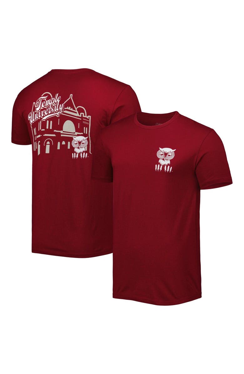 IMAGE ONE Men's Cherry Temple Owls Mascot Scenery Premium T-Shirt, Main, color, 