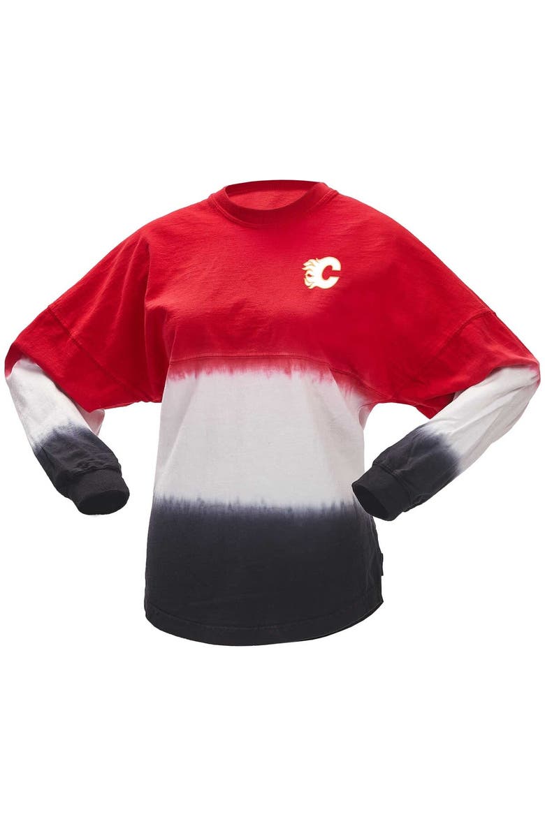 Women's Fanatics Branded Red/Black Calgary Flames Ombre Long Sleeve T-Shirt, Alternate, color, Red