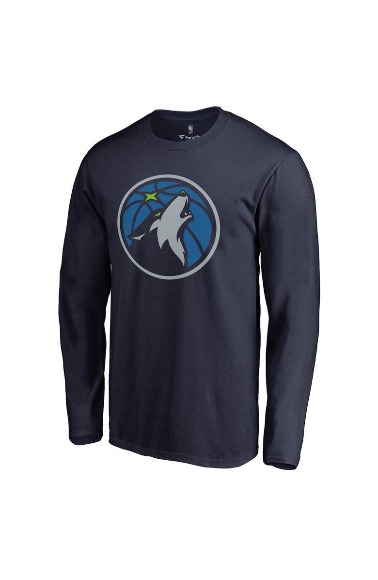 FANATICS Men's Fanatics Branded Karl-Anthony Towns Navy Minnesota Timberwolves Backer Name & Number Player Long Sleeve T-Shirt, Alternate, color,