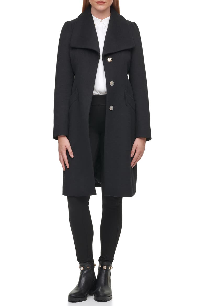 Wool Belted Wrap Coat, Alternate, color, BLACK