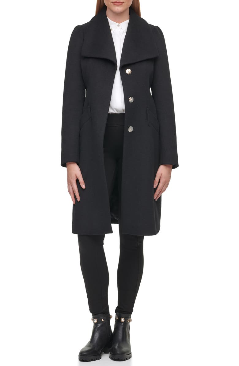 KARL LAGERFELD PARIS Wool Belted Wrap Coat, Alternate, color,