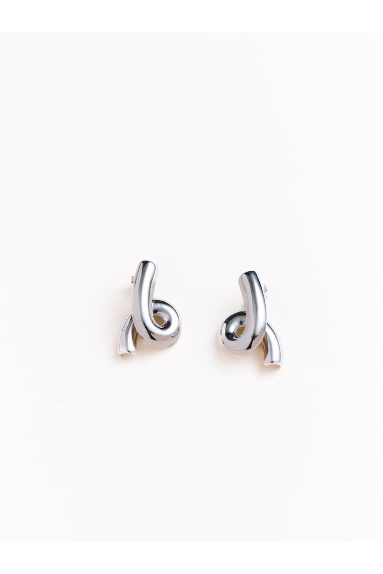 Aubrey Swirl Earrings, Main, color, Recycled Sterling Silver