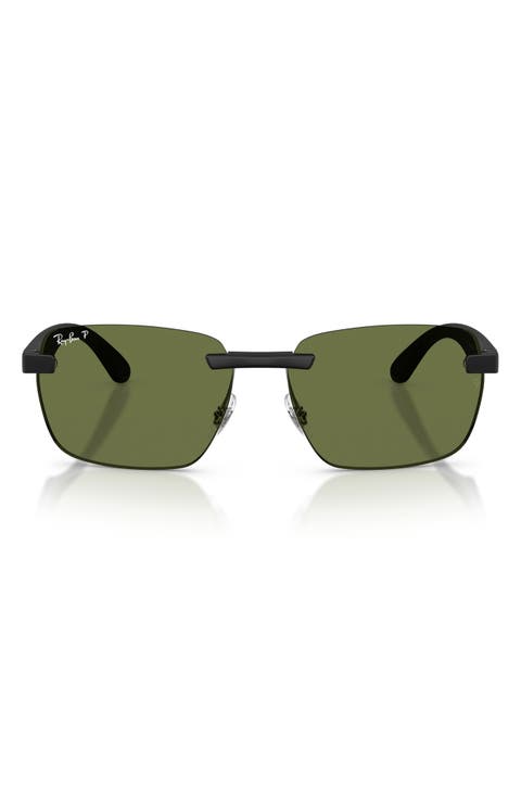 62mm Polarized Irregular Sunglasses