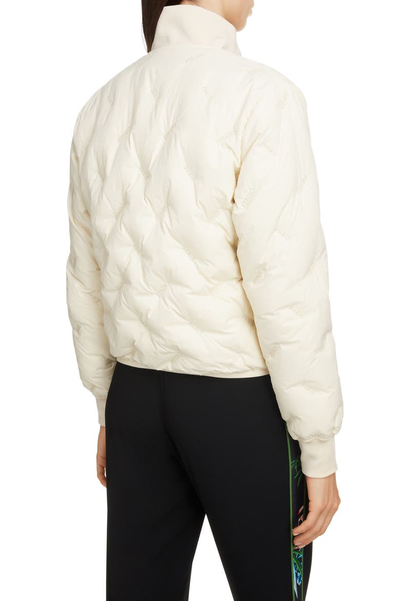 Packable Logo Embroidered Puffer Jacket, Alternate, color, OFF WHITE
