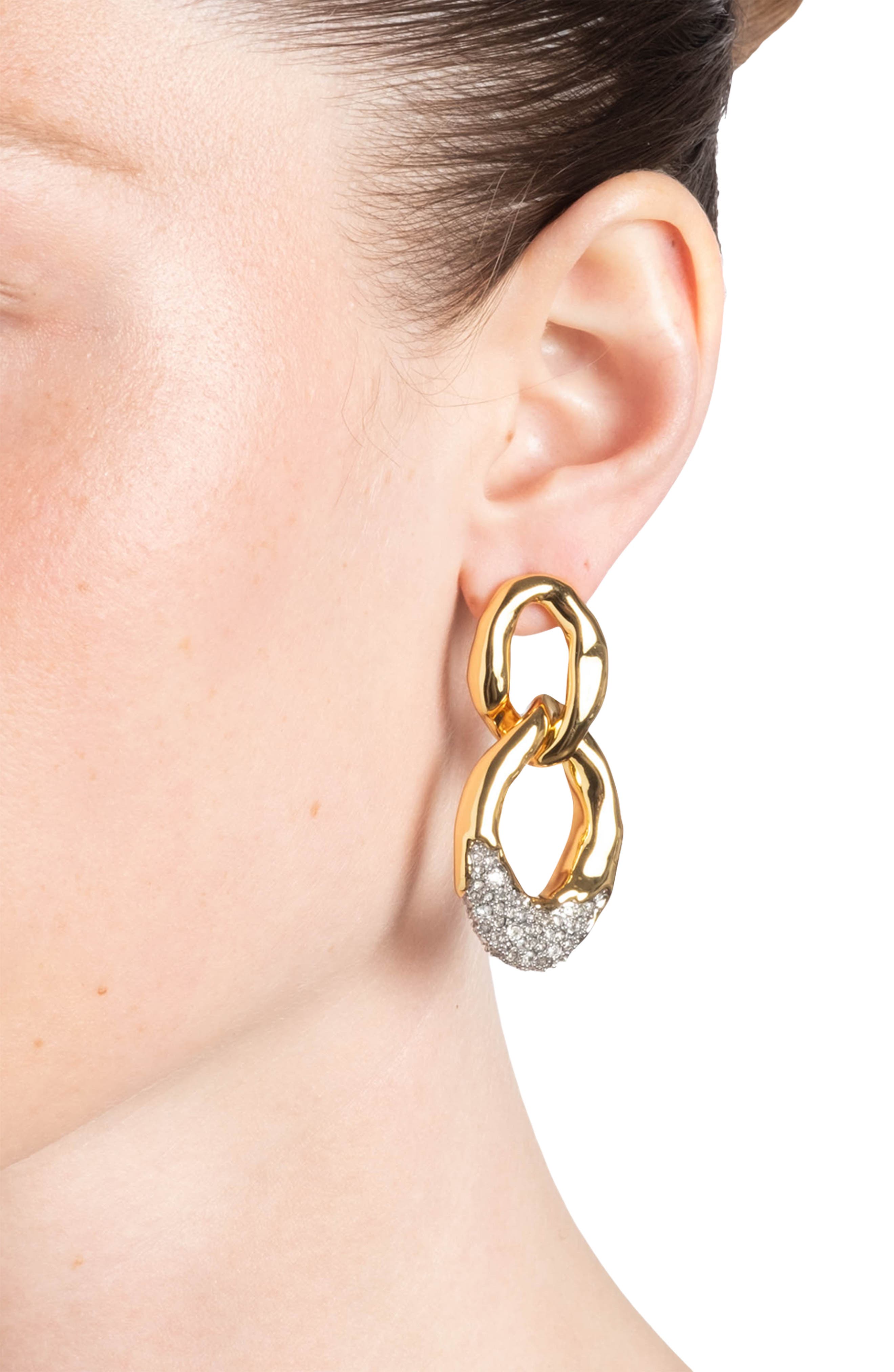 Alexis Bittar Solanales Large Crystal Link Drop Earrings (Women ...