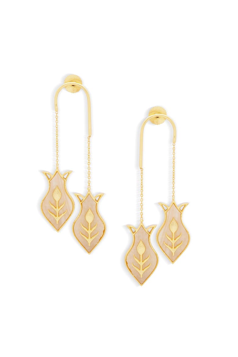 AMPHORA EARRINGS, Main, color, Gold Plated