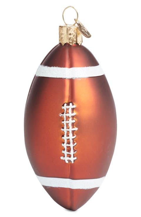 Football Glass Ornament