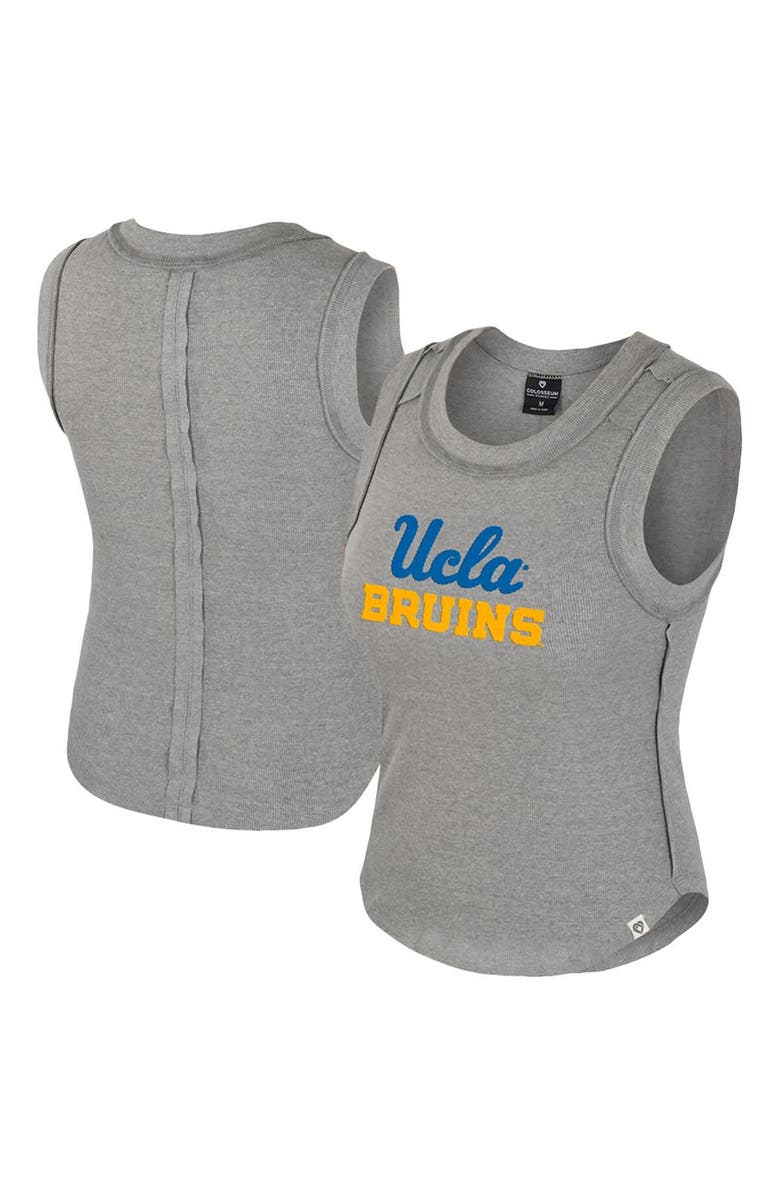 COLOSSEUM Women's Colosseum Heather Gray UCLA Bruins Beach You Ribbed Tri-Blend Tank Top, Alternate, color, Heather Gray