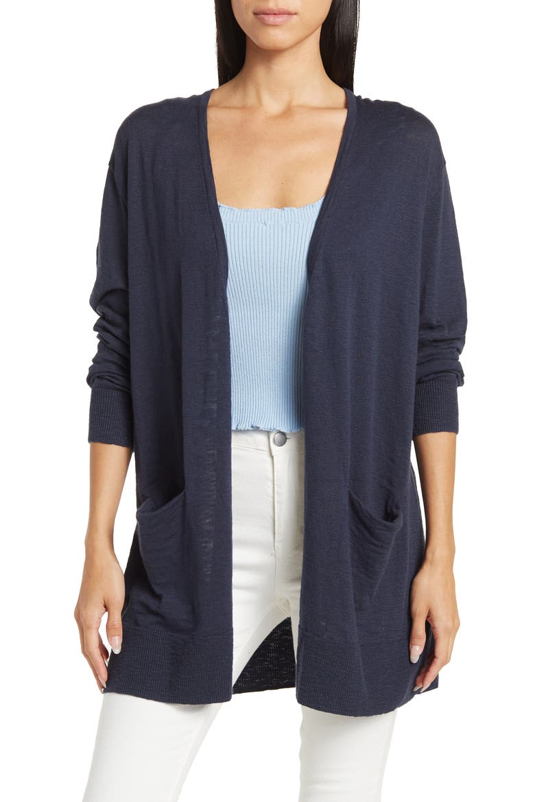 Summer Ryder Cardigan, Main, color, DARK BALTIC