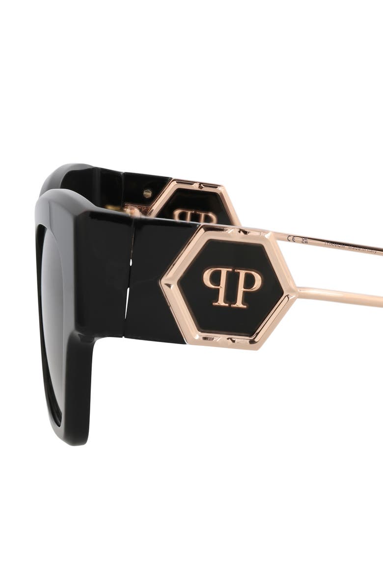 PHILIPP PLEIN 53mm Square Sunglasses, Alternate, color, Black Black Smoke