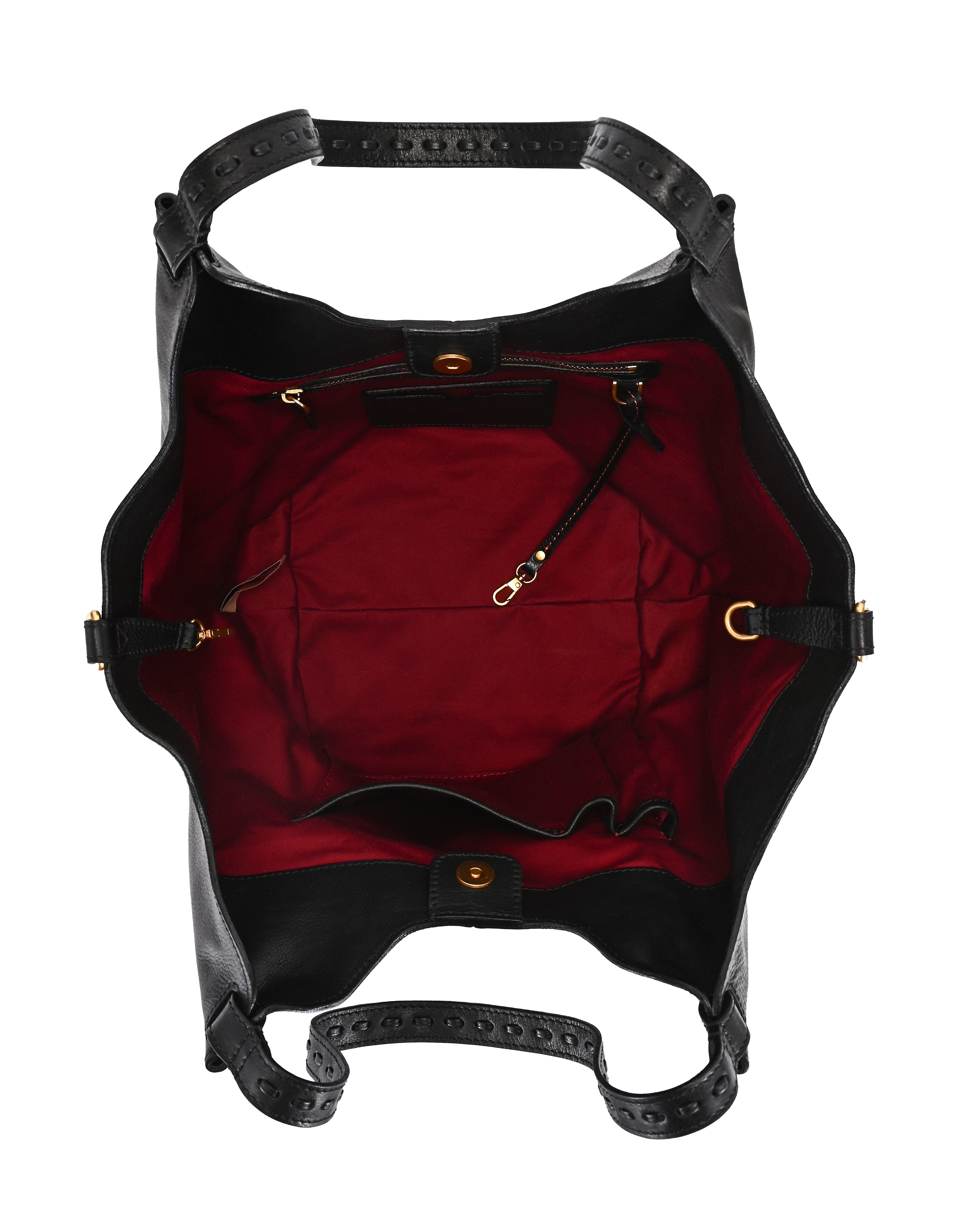 OLD TREND Magnolia Genuine Leather Handwoven Convertible Tote, Alternate, color, Black