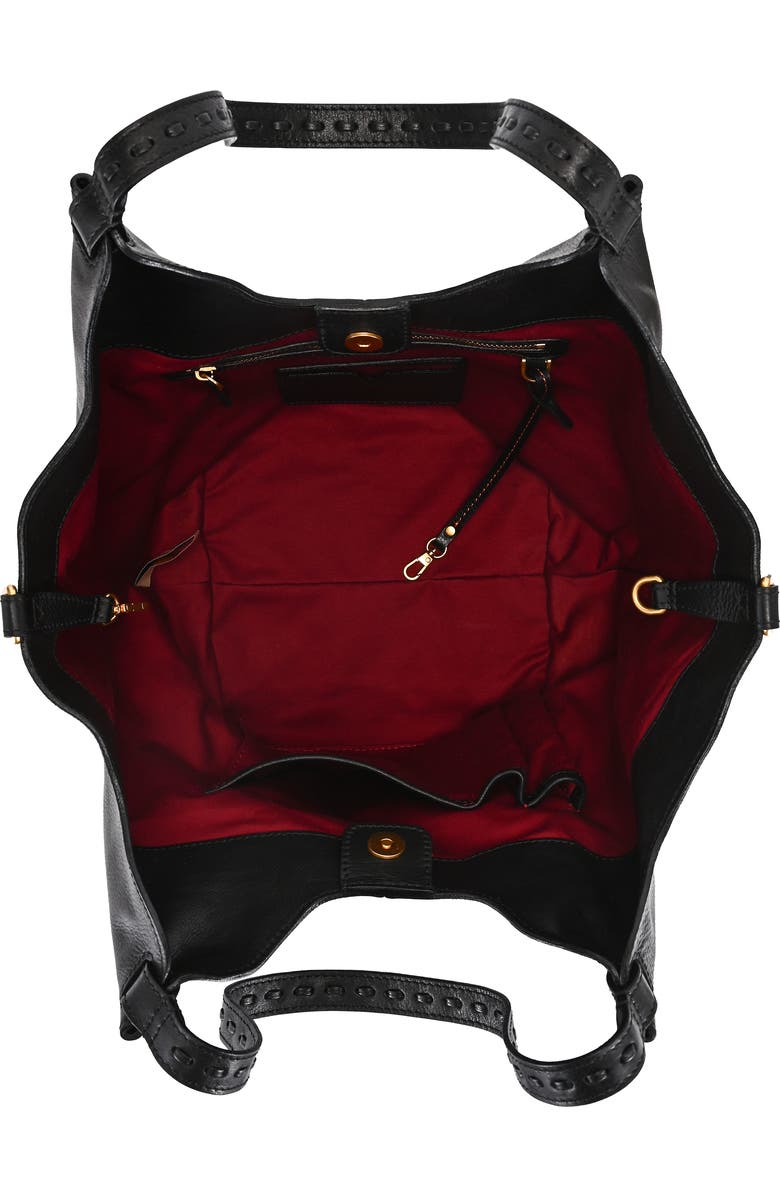 OLD TREND Magnolia Genuine Leather Handwoven Convertible Tote, Alternate, color, Black