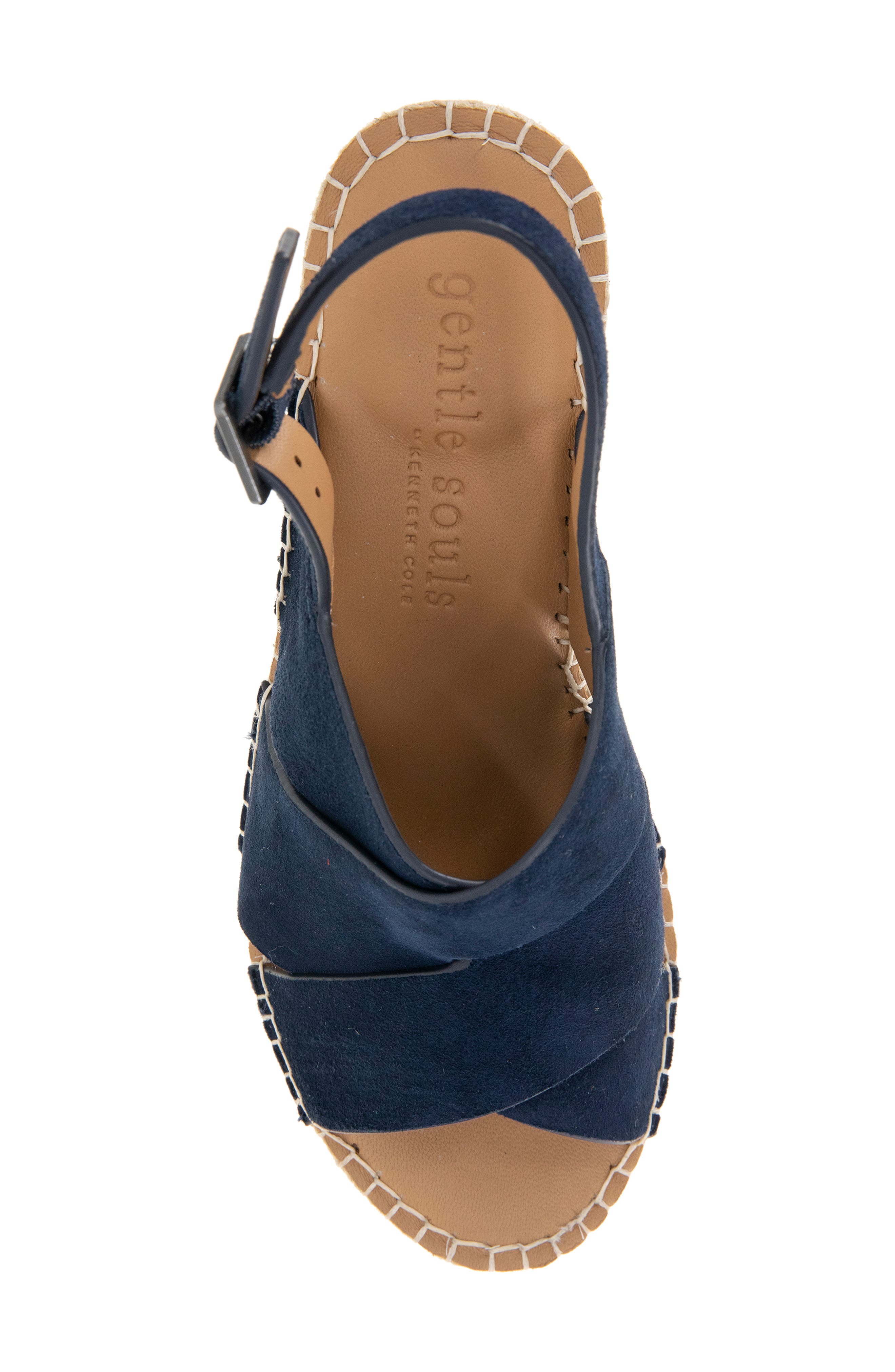 Gentle Souls Claudia Slingback Espadrille Wedge Pump, Alternate, color, Navy Suede
