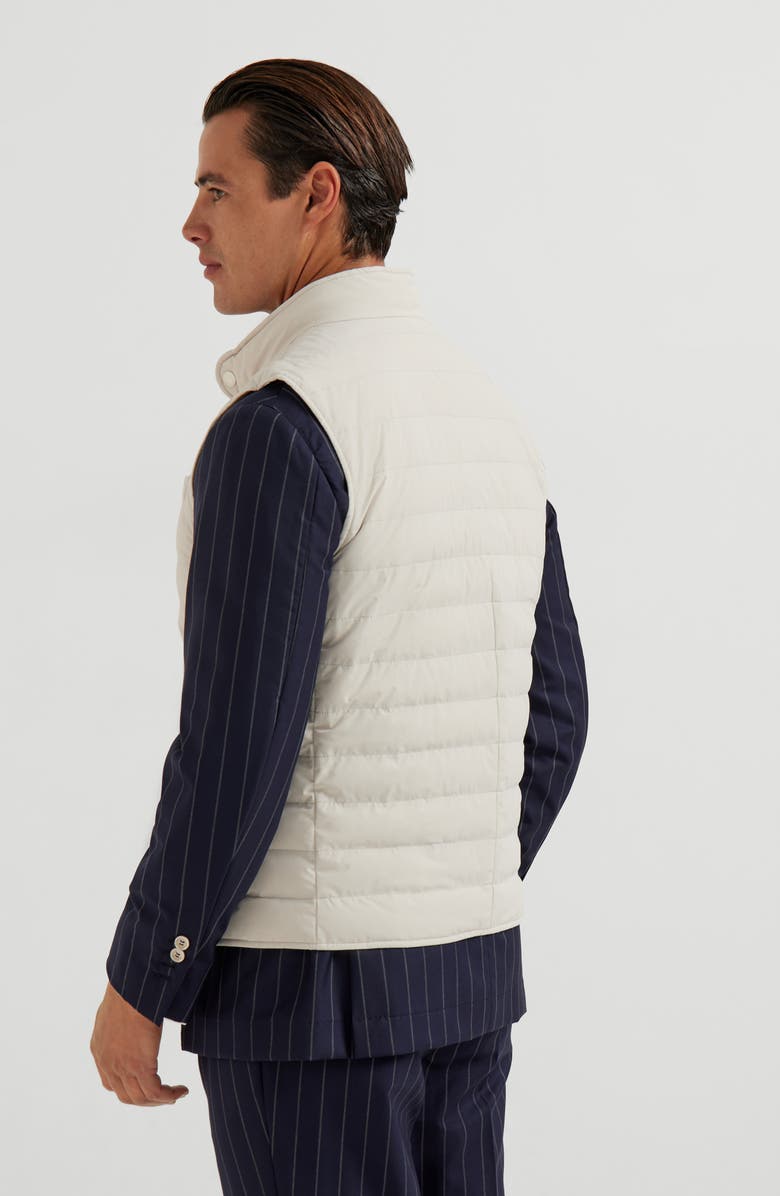 Brunello Cucinelli Lightweight down vest, Alternate, color, Ivory