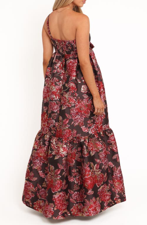 Petal And Pup Petal & Pup Betina Bow Front One-shoulder Maxi Dress In Brown